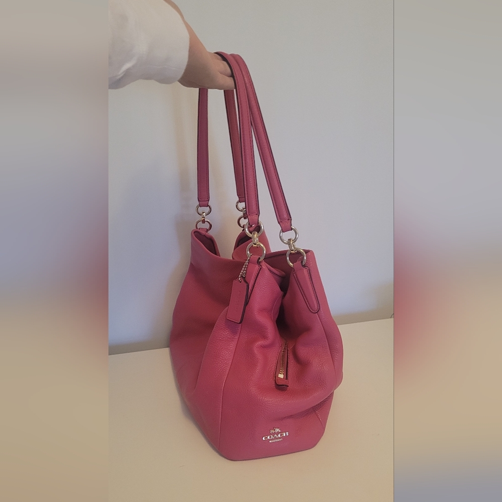 Coach Pink Ruby Leather Phoebe Shoulder Bag - Picture 15 of 15